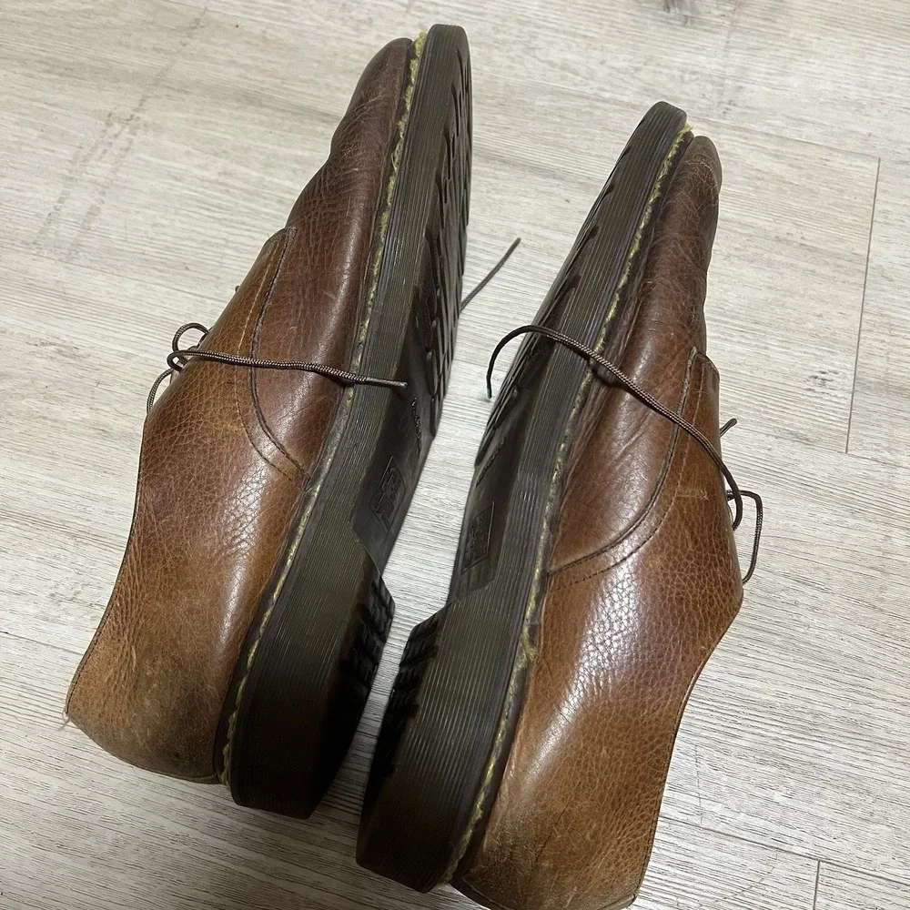Dr Martens Shoes Mens 14 M Brown Bexley‎ Pebbled Leather 90s Y2K Punk Oi!